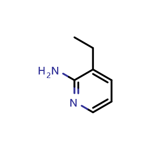 Chemical structure of 3-Ethylpyridin-2-amine , CAS 42753-67-3, AChemBlock P38117