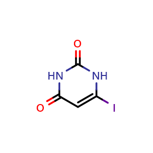 Chemical structure of 6-Iodouracil , CAS 4269-94-7, AChemBlock P38121