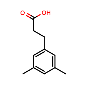 Chemical structure of 3,5-Dimethylbenzenepropanoic acid , CAS 42287-87-6, AChemBlock P38140