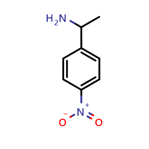 Chemical structure of 1-(4-Nitrophenyl)ethanamine , CAS 42142-15-4, AChemBlock P38148