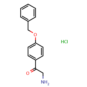 Chemical structure of 2-Amino-4'-benzyloxyacetophenone hydrochloride , CAS 4195-25-9, AChemBlock P38158