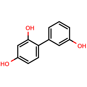 Chemical structure of [1,1'-Biphenyl]-2,3',4-triol , CAS 4190-05-0, AChemBlock P38162