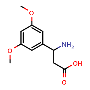 Chemical structure of 3-Amino-3-(3,5-dimethoxyphenyl)propanoic acid , CAS 412925-58-7, AChemBlock P38174