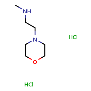 Chemical structure of N-Methyl-2-morpholinoethanamine dihydrochloride , CAS 41239-40-1, AChemBlock P38177