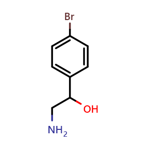 Chemical structure of 2-Amino-1-(4-bromophenyl)ethanol , CAS 41147-82-4, AChemBlock P38182