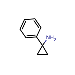 Chemical structure of 1-Phenylcyclopropylamine , CAS 41049-53-0, AChemBlock P38187