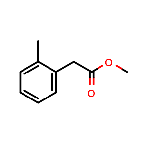 Chemical structure of 2-Methyl-benzeneacetic acid methyl ester , CAS 40851-62-5, AChemBlock P38193