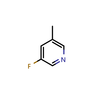 Chemical structure of 3-Fluoro-5-picoline , CAS 407-21-6, AChemBlock P38200