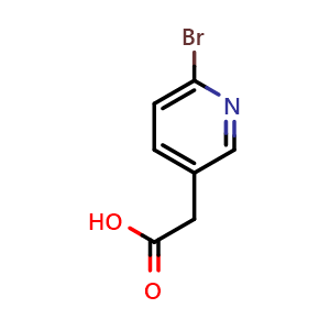 Chemical structure of 6-Bromo-3-pyridineacetic acid , CAS 404361-76-8, AChemBlock P38230