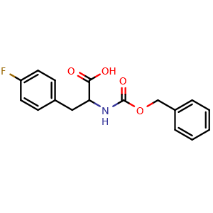 Chemical structure of 4-Fluoro-N-Cbz-DL-phenylalanine , CAS 404-32-0, AChemBlock P38231