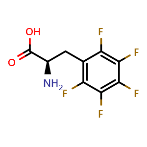 Chemical structure of 3-(Pentafluorophenyl)-D-alanine , CAS 40332-58-9, AChemBlock P38239