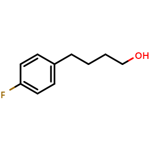 Chemical structure of 4-Fluoro-benzenebutanol , CAS 40283-05-4, AChemBlock P38247