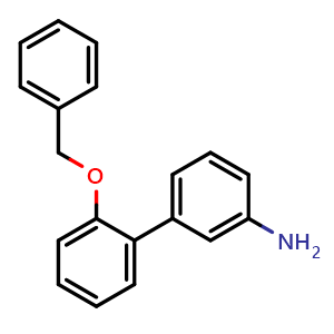 Chemical structure of 2'-(Phenylmethoxy)-biphenyl-3-amine , CAS 400747-78-6, AChemBlock P38279