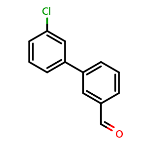 Chemical structure of 3'-Chloro-biphenyl-3-carboxaldehyde , CAS 400745-60-0, AChemBlock P38280