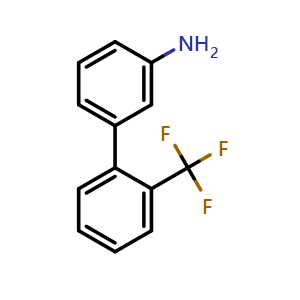 Chemical structure of 2'-(Trifluoromethyl)-biphenyl-3-amine , CAS 400744-68-5, AChemBlock P38282