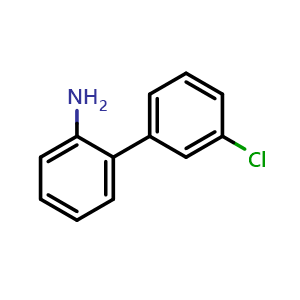 Chemical structure of 3'-Chloro-biphenyl-2-amine , CAS 400743-82-0, AChemBlock P38286