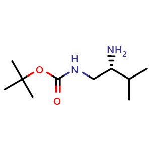 Chemical structure of N-Boc-[(2R)-2-amino-3-methylbutyl]amine , CAS 400652-56-4, AChemBlock P38288