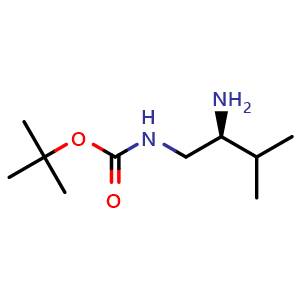 Chemical structure of (S)-tert-Butyl 2-amino-3-methylbutylcarbamate , CAS 400652-55-3, AChemBlock P38289