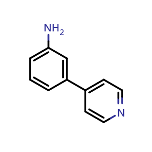 Chemical structure of 3-(4-Pyridinyl)-benzenamine , CAS 40034-44-4, AChemBlock P38296