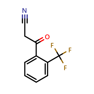 Chemical structure of b-Oxo-2-(trifluoromethyl)-benzenepropanenitrile , CAS 40018-10-8, AChemBlock P38300