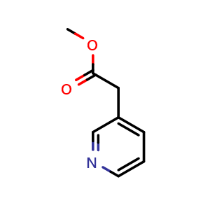 Chemical structure of 3-Pyridineacetic acid methyl ester , CAS 39998-25-9, AChemBlock P38302