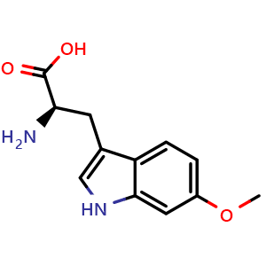 Chemical structure of 6-Methoxy-D-tryptophan , CAS 399030-99-0, AChemBlock P38311