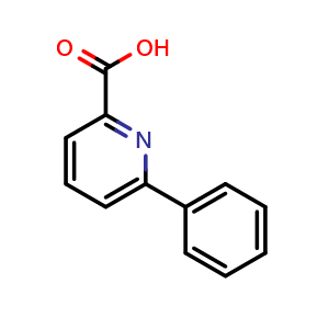 Chemical structure of 6-Phenylpyridine-2-carboxylic acid , CAS 39774-28-2, AChemBlock P38322