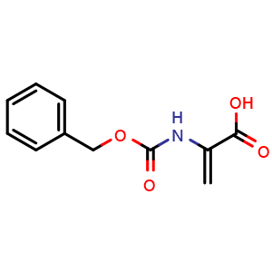 Chemical structure of 2-(Cbz-amino)-2-propenoic acid , CAS 39692-63-2, AChemBlock P38329