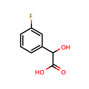 Chemical structure of 3-Fluoro-a-hydroxy-benzeneacetic acid , CAS 395-05-1, AChemBlock P38344