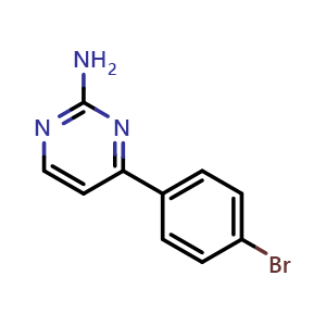Chemical structure of 4-(4-Bromophenyl)-2-pyrimidinamine , CAS 392326-81-7, AChemBlock P38350