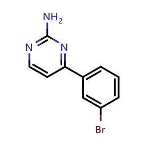 Chemical structure of 4-(3-Bromophenyl)-2-pyrimidinamine , CAS 392307-25-4, AChemBlock P38352
