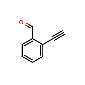 Chemical structure of 2-Ethynyl-benzaldehyde , CAS 38846-64-9, AChemBlock P38374