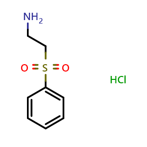 Chemical structure of 2-(Phenylsulfonyl)-ethanamine hydrochloride , CAS 38752-48-6, AChemBlock P38384