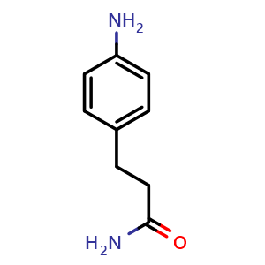 Chemical structure of 4-Amino-benzenepropanamide , CAS 38710-60-0, AChemBlock P38386