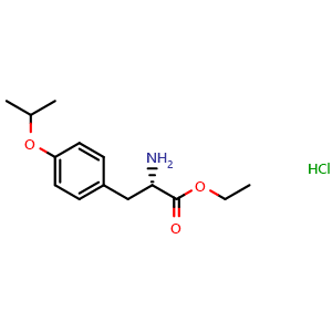 Chemical structure of O-(1-Methylethyl)-L-tyrosine ethyl ester hydrochloride , CAS 38589-93-4, AChemBlock P38388