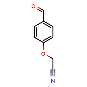 Chemical structure of 2-(4-Formylphenoxy)-acetonitrile , CAS 385383-45-9, AChemBlock P38390