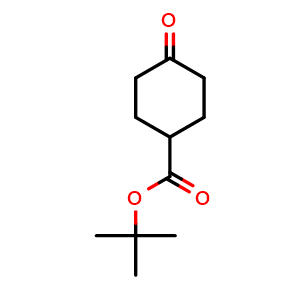 Chemical structure of tert-Butyl 4-oxocyclohexanecarboxylate , CAS 38446-95-6, AChemBlock P38394