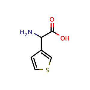 Chemical structure of a-Amino-3-thiopheneacetic acid , CAS 38150-49-1, AChemBlock P38413
