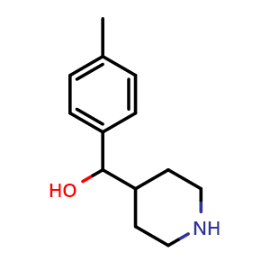 Chemical structure of a-(4-Methylphenyl)-4-piperidinemethanol , CAS 38081-61-7, AChemBlock P38418