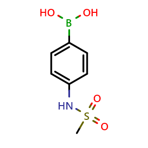 Chemical structure of 4-(Mesylamino)phenylboronic acid , CAS 380430-57-9, AChemBlock P38422