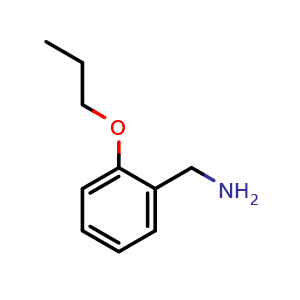 Chemical structure of 1-(2-Propoxyphenyl)methanamine , CAS 37806-31-8, AChemBlock P38437