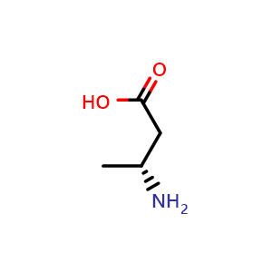 Chemical structure of (3R)-3-Amino-butanoic acid , CAS 3775-73-3, AChemBlock P38442