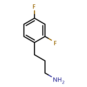 Chemical structure of 2,4-Difluoro-benzenepropanamine , CAS 377084-64-5, AChemBlock P38446