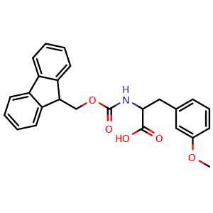 Chemical structure of Fmoc-3-methoxy-DL-phenylalanine , CAS 376588-52-2, AChemBlock P38450