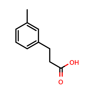 Chemical structure of 3-Methyl-benzenepropanoic acid , CAS 3751-48-2, AChemBlock P38460