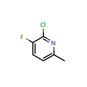 Chemical structure of 2-Chloro-3-fluoro-6-picoline , CAS 374633-32-6, AChemBlock P38467