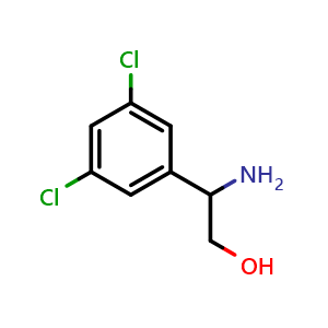 Chemical structure of 2-Amino-2-(3,5-dichlorophenyl)ethanol , CAS 372144-00-8, AChemBlock P38474