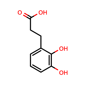 Chemical structure of 2,3-Dihydroxy-benzenepropanoic acid , CAS 3714-73-6, AChemBlock P38477