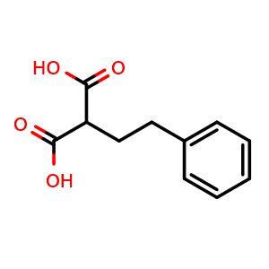Chemical structure of 2-(2-Phenylethyl)propanedioic acid , CAS 3709-21-5, AChemBlock P38479