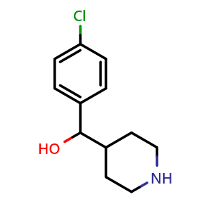 Chemical structure of a-(4-Chlorophenyl)-4-piperidinemethanol , CAS 36938-75-7, AChemBlock P38491